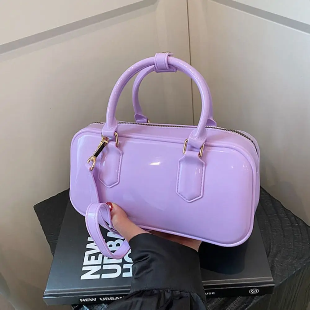 

Simple Solid Color Jelly Hobos Handbag Casual Waterproof Summer Crossbody Bag PVC Dirty Resistant Crossbody Satchel Women