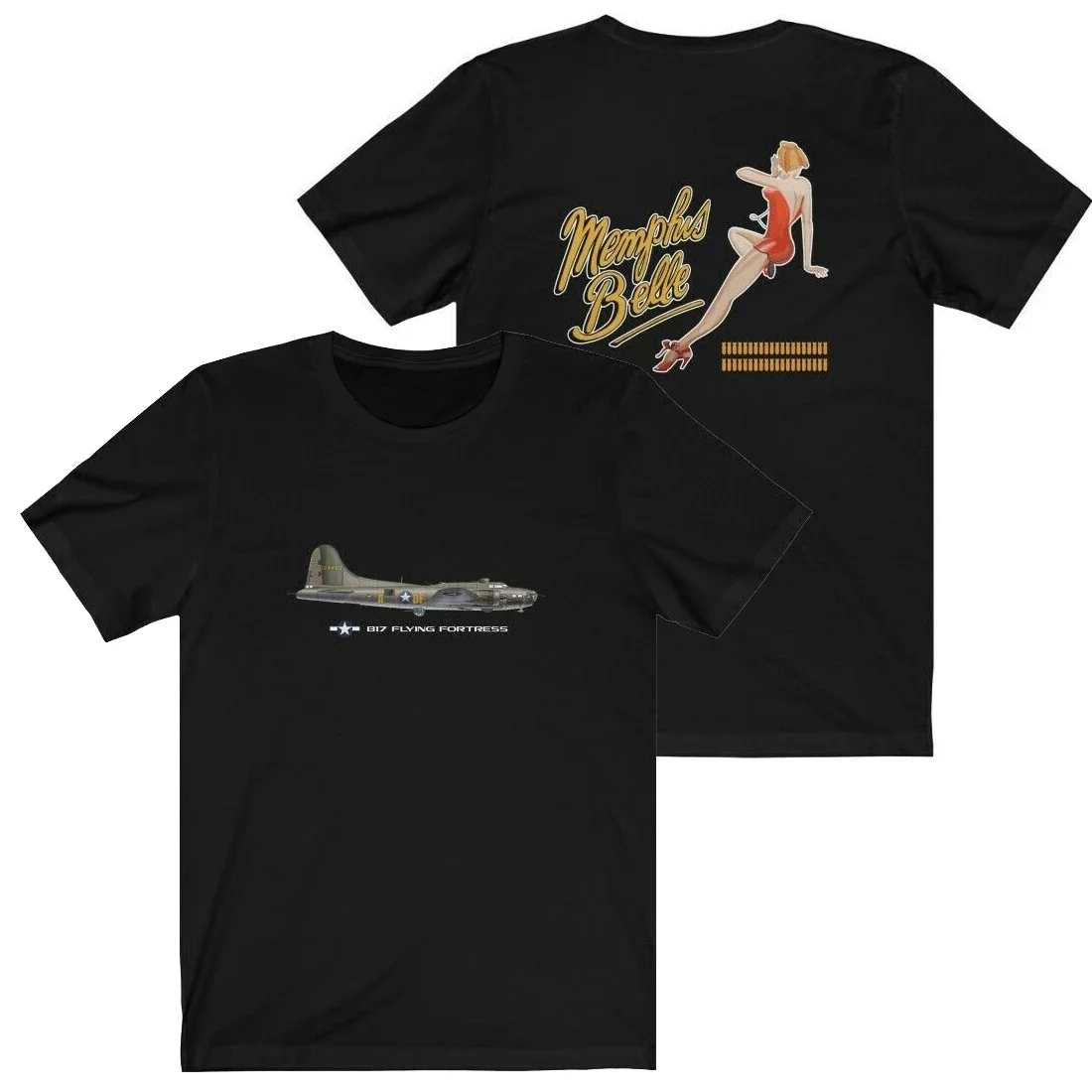 USAF Memphis Belle B-17 Flying Fortress Bomber T-Shirt 100% Cotton O-Neck Short Sleeve Casual Mens T-shirt Size S-3XL