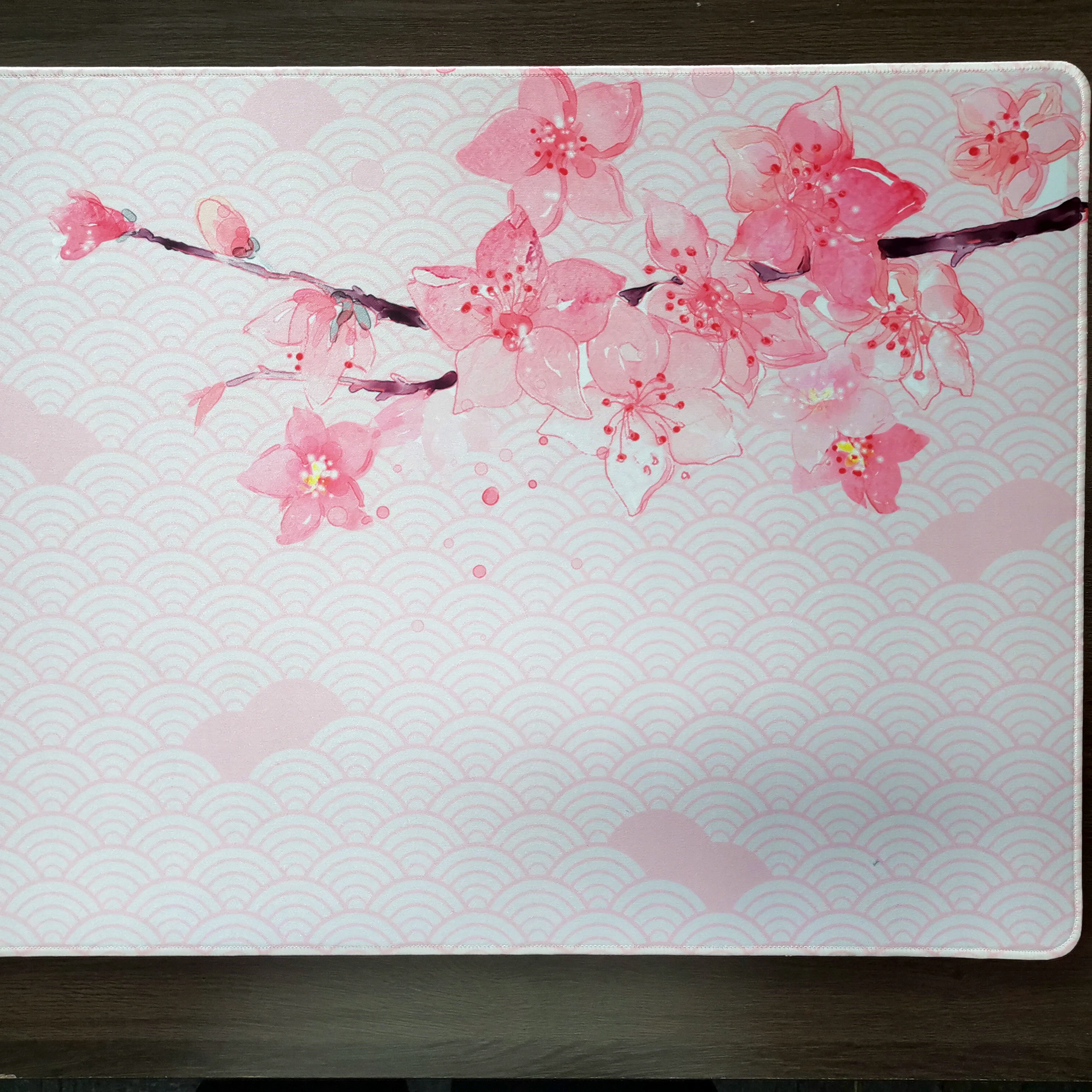 

Игровой коврик для мыши Cherry Blossoms, большой черно-белый коврик для мыши XXL, офисный резиновый коврик для стола, коврик для клавиатуры