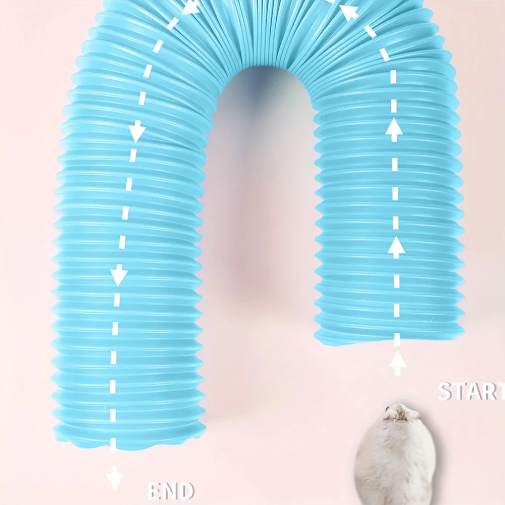 Retractable Tunnel Toy for Rabbits Guinea Pigs Ferrets Hamsters Hedgehogs Chinchillas - Expandable Channel Play for Small Pets view 3