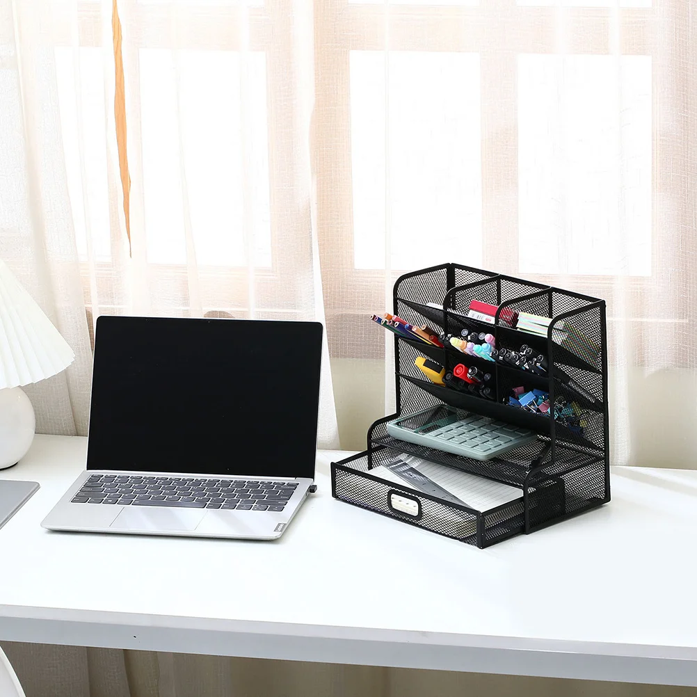 

Multilayer File Storage Box Smooth Edge Desktop Organizer for Office School Stationery Pencil Pen Holder Storage Container Rack