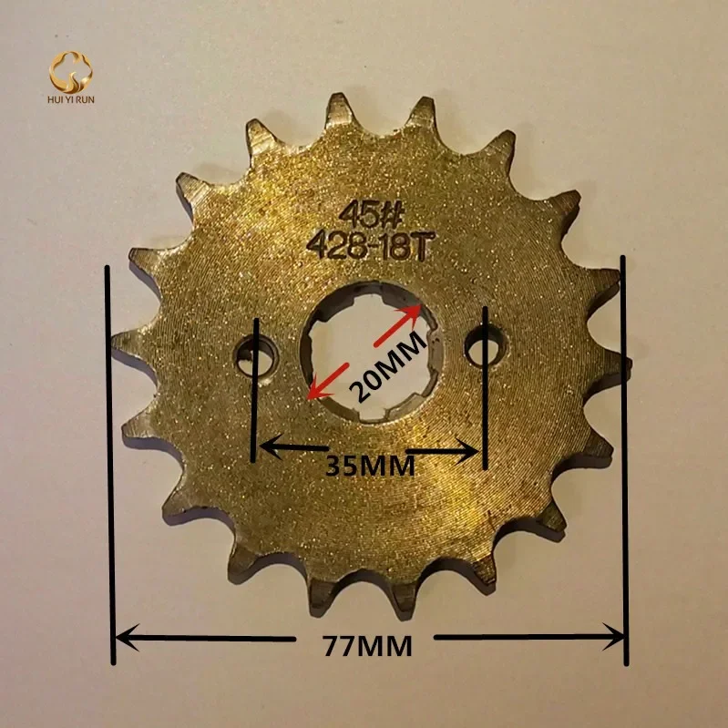 Front Engine Sprocket 428# 18Teeth 20mm for 428 Chain with Plate Locker Motorcycle Dirt Bike PitBike ATV Quad Parts