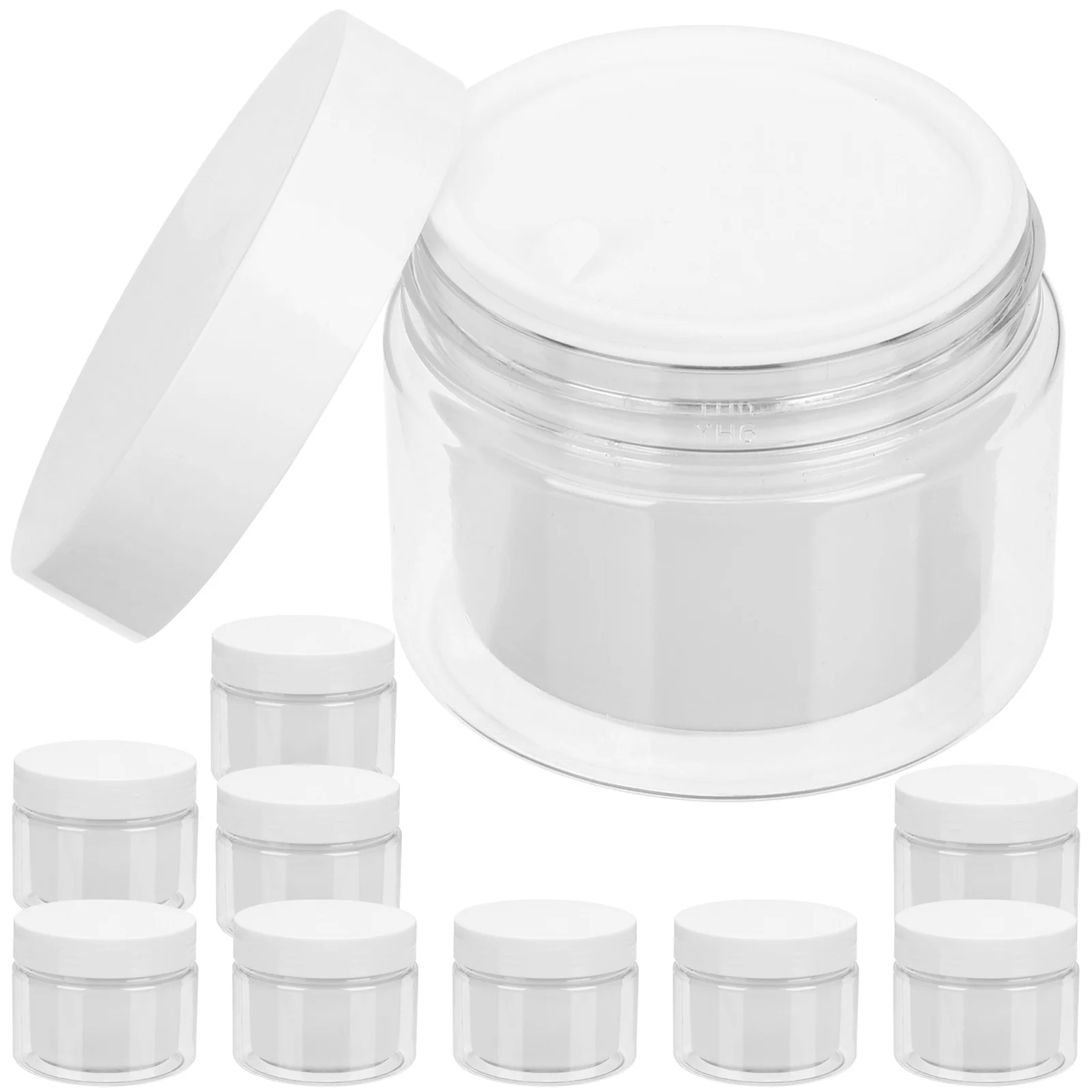 10 Pcs Transparent Plastic Tank Face Cream Jar Containers with Lids Body Lotion Dispenser Butter Empty Bottle Jars