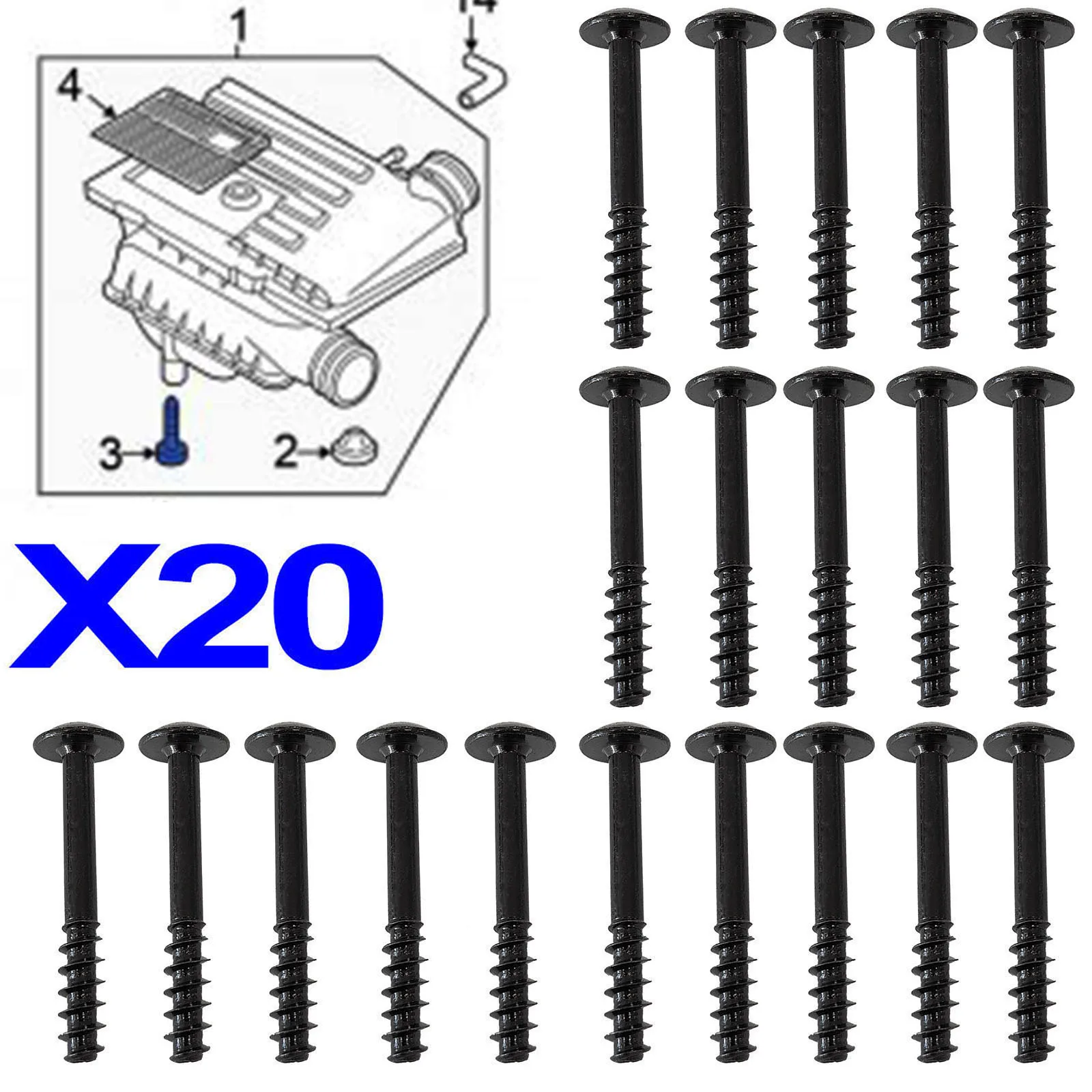 20x para Vauxhall Opel Insigna A Mokka X MK1 ASTRA J MK6 Cascada filtro de aire limpiador caja de admisión tapa de carcasa tornillos 13384034
