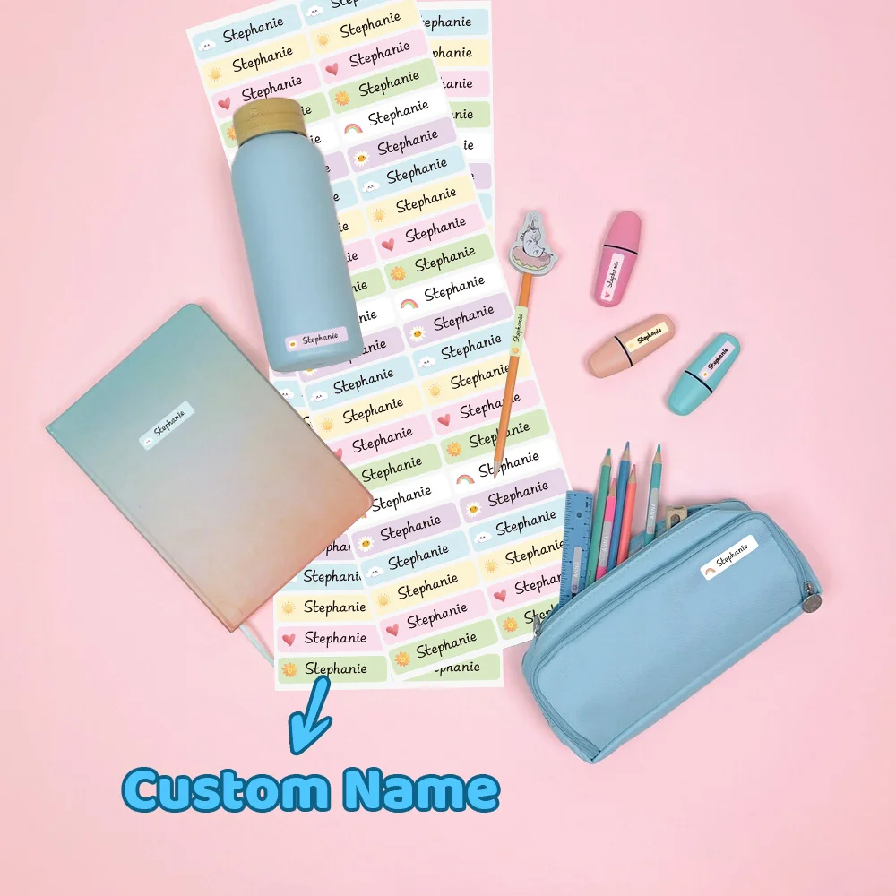 60/120pcs Personalized Bottom Stickers Customized Tag Textbook Label Personalized Patches For Uniforms, Sheets, Hats, Shoes,