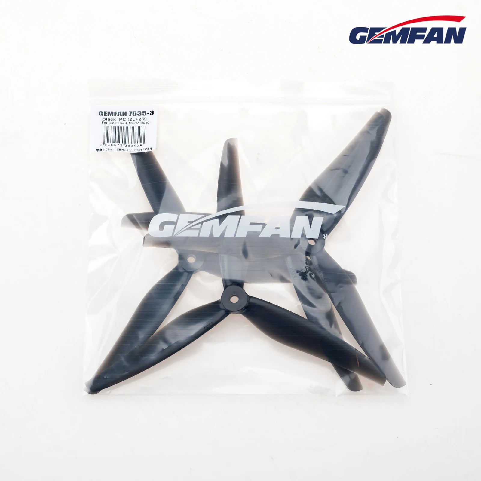 

2Pairs(2CW+2CCW) Gemfan Cinelifter 7535 7.5X3.5X3 3-Blade Glass Fiber Nylon / PC Propeller for FPV X-Class Cinelifter MacroQuad