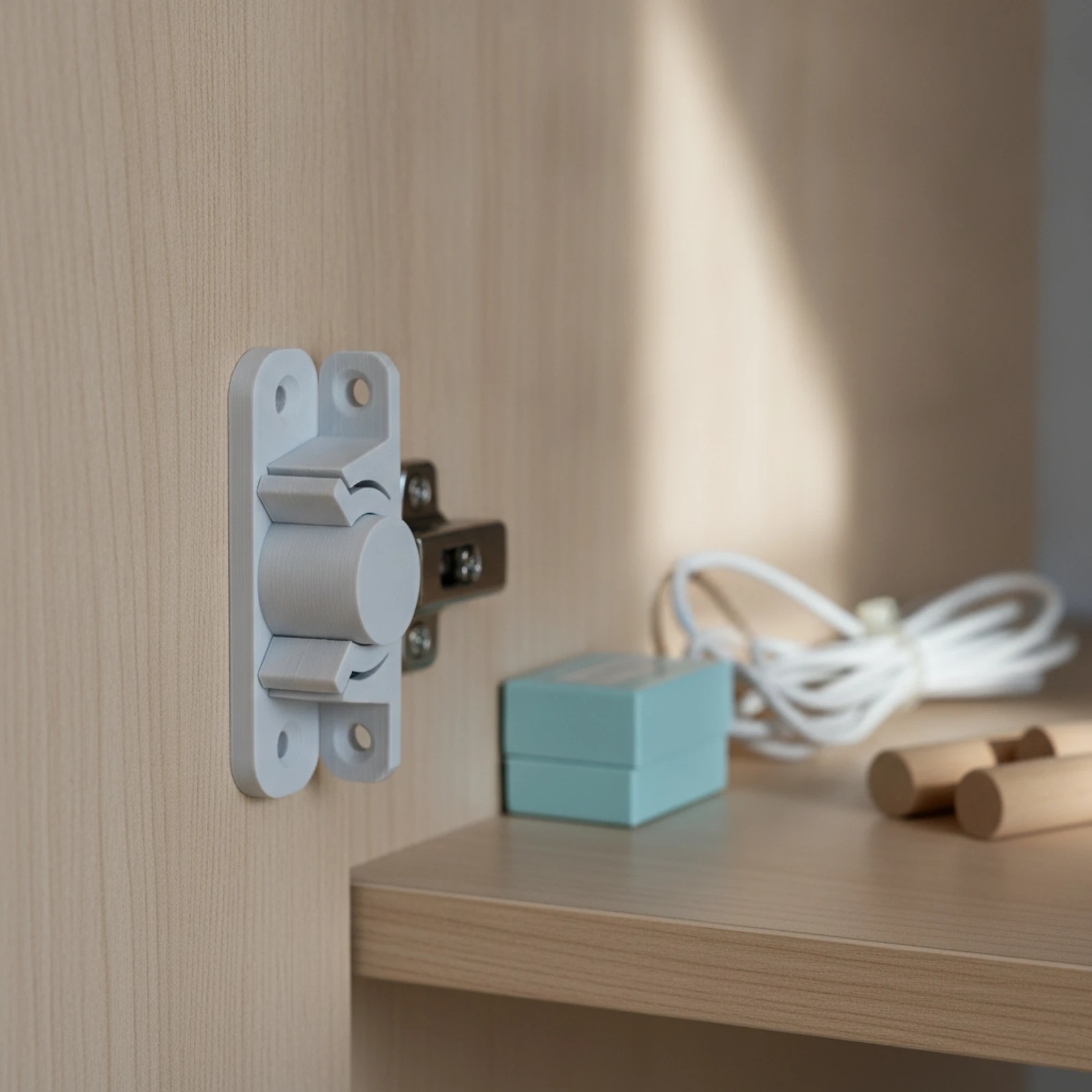 Cabinet Door Latch 3D-Printed Cabinet Door Catch Latch with Mounting Holes Compact Hardware Easy to Install for DIYers, Cabinets