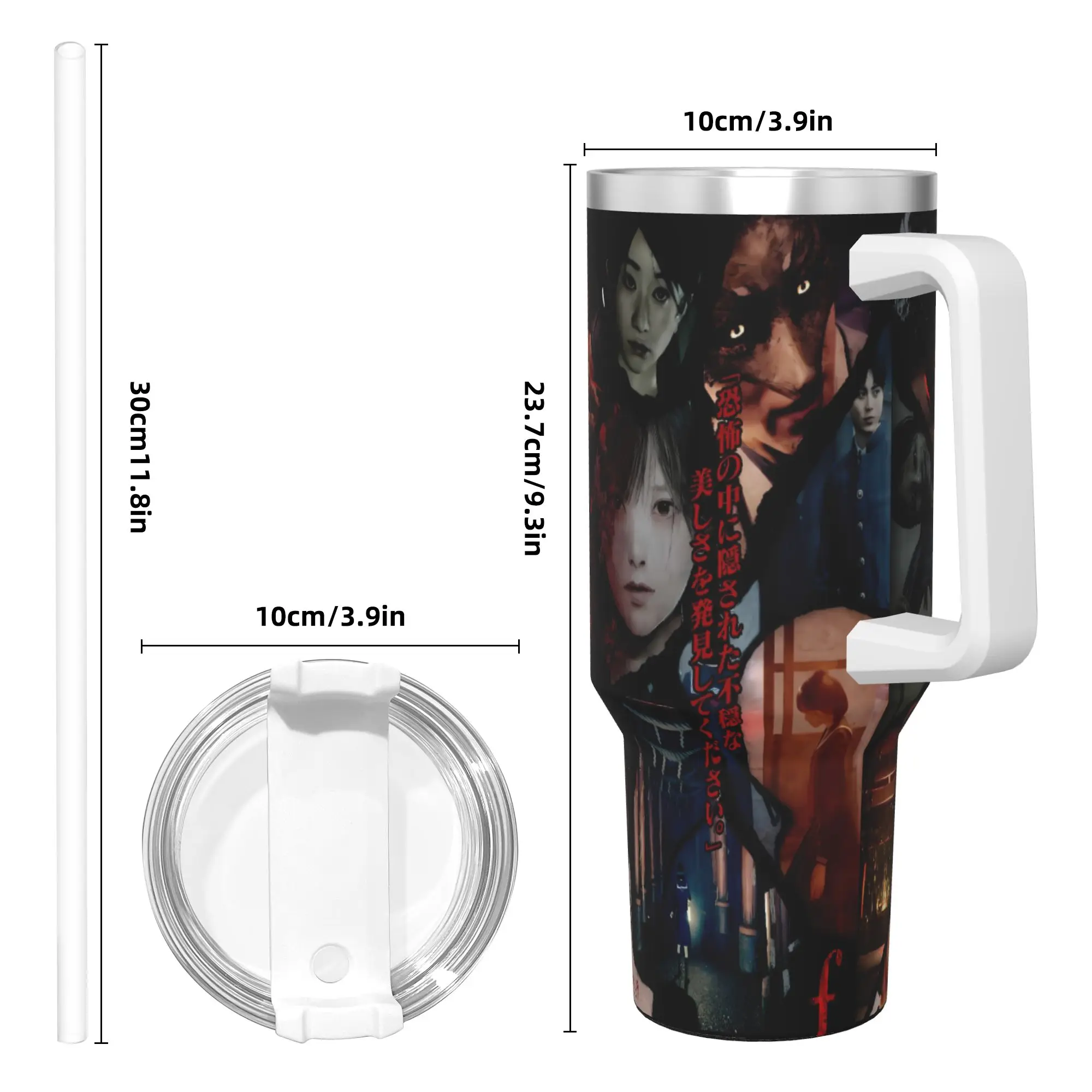 كوب من الفولاذ المقاوم للصدأ Silent Hill F Game Graphic Coffee Mug مانع للتسرب للمشروبات الباردة وأكواب السيارة وزجاجة مياه مطبوعة للسفر #4