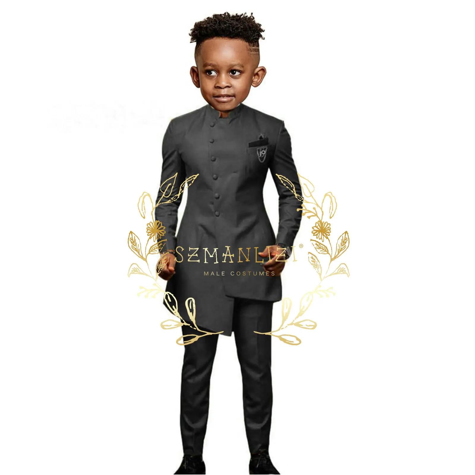 White African Design Boys Suits Set For Wedding Formal Tuxedo Kids Costume Piano Performance Children Tailor Made Top Qulity