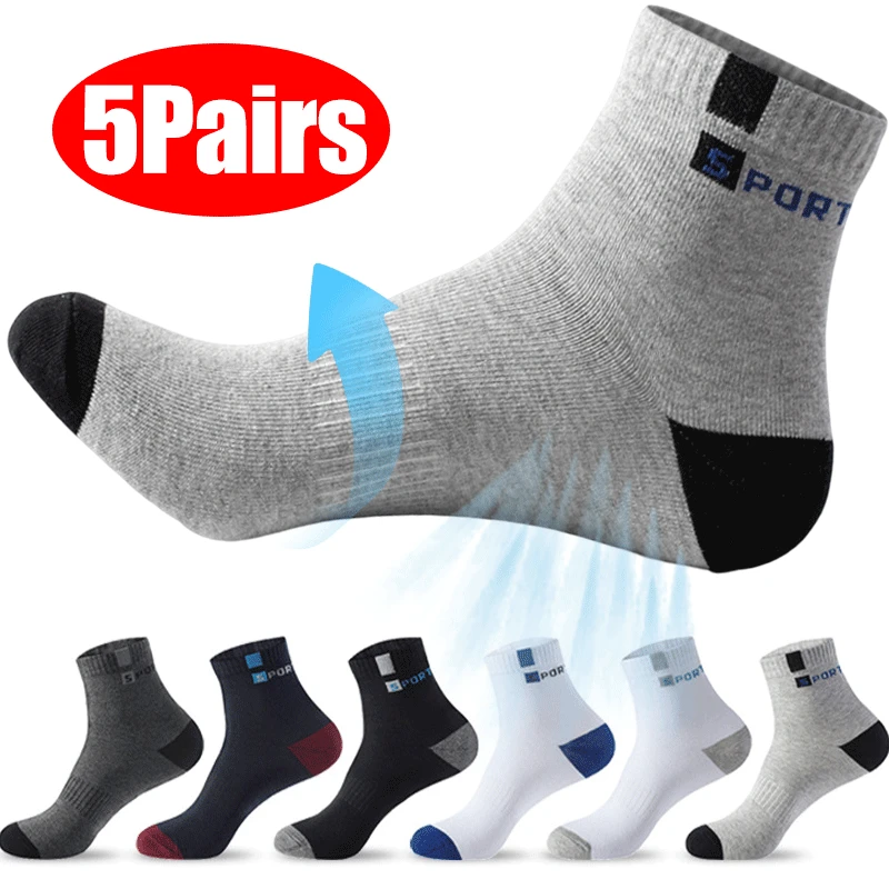 

5Pair/lot Cotton Man Short Socks Fashion Summer Breathable Deodorant Boat Socks Comfortable Casual Bamboo Fiber Male Sports Sock