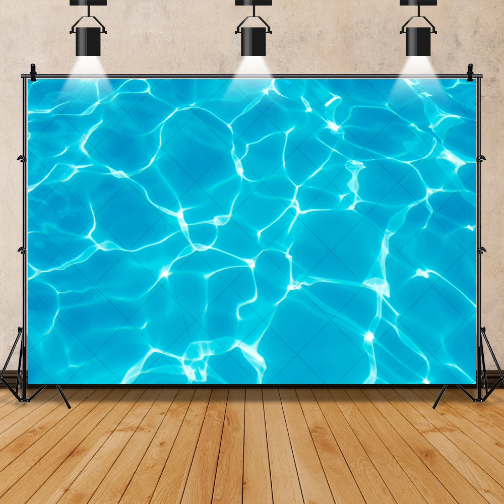 Shining Blue Sea Water Ripple Background Custom Room Decor Ocean Poster Adult Kid Portrait Photography Backdrop For Photo Studio
