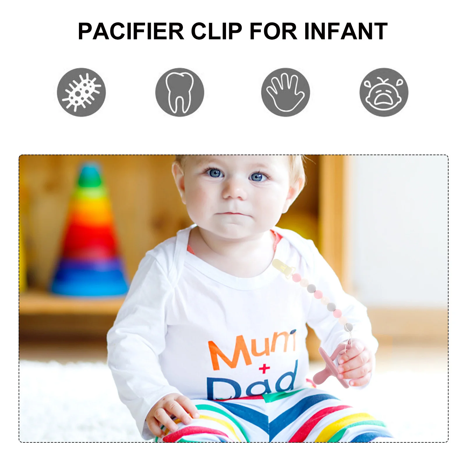

10 Pcs Pacifier Clip BPA-free Clips Transparent Clear Baby Badge Lead-free Safe