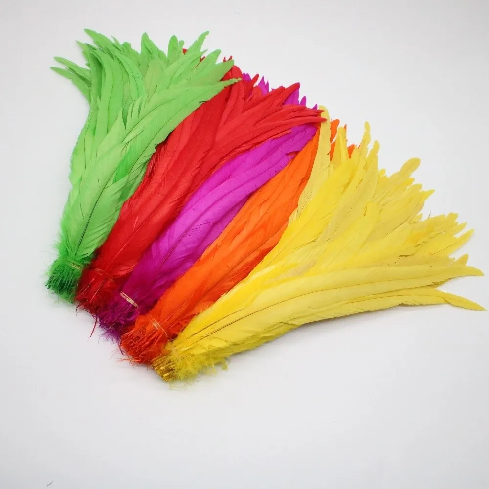 20Pcs Decorative Feather Plumes Rooster Tail Feathers Natural Feather 25-30cm Length Natural Rooster Feathers Smooth Surface