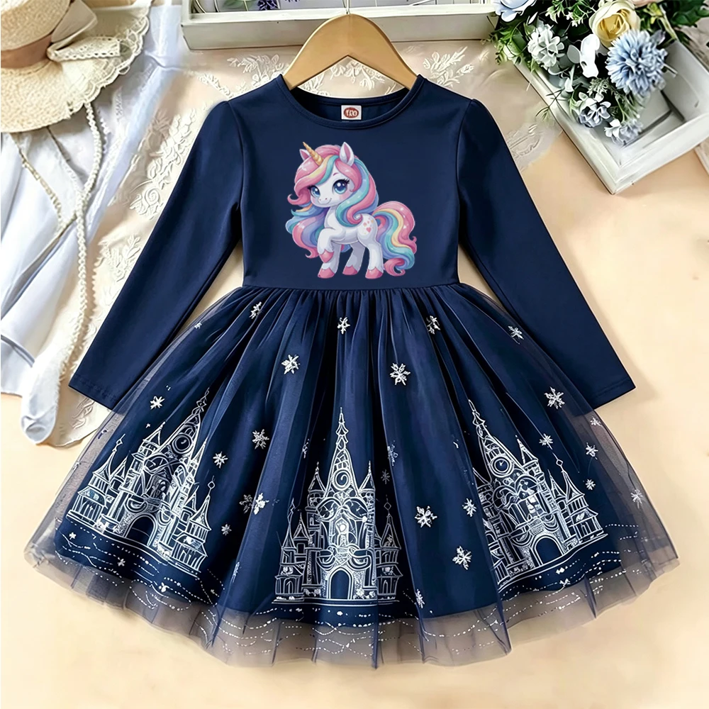 New Girls Dress Spring Autumn Kids Long Sleeve Princess Dress For Children Fashion Clothes Baby Birthday Party Clothing