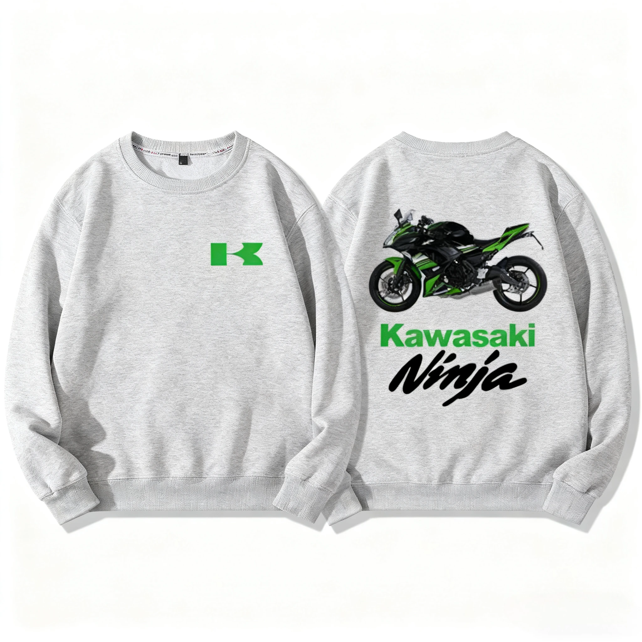 

New trendy Kawasaki logo printed round-neck sweatshirt for men and women in the 2025 autumn/winter collection 007