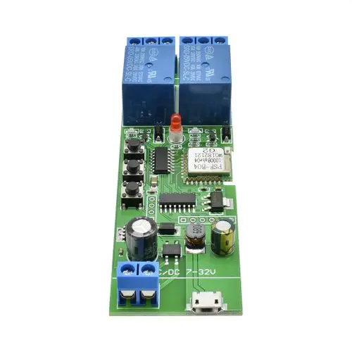 DC7-32V USB 5V 2-way WIFI Remote Control Relay Switch Module E-Microsoft APP Relay Control for Smart Home Alexa Google