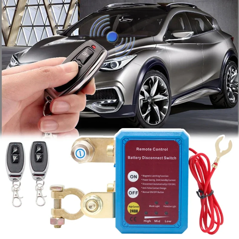 

Дистанционный интеллектуальный выключатель батареи 12 в 24 в 240 А, автоматический выключатель, автомобильный Противоугонный переключатель батареи, дистанционное управление