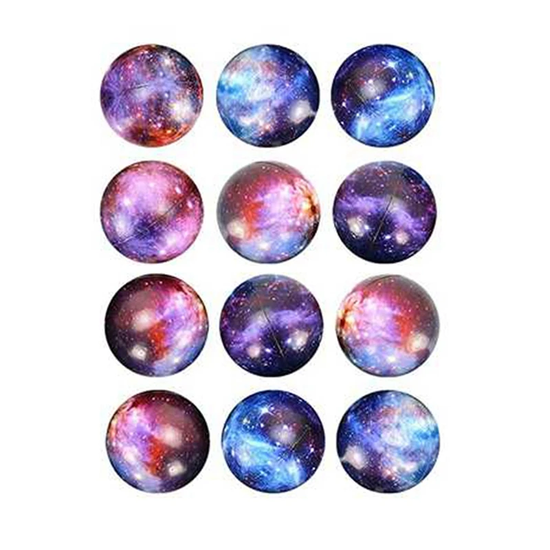 

Pack Of 12 Star Spring Ball For Kids,Squeeze Anxiety Fidget Sensory Balls For Children With Outer Space Theme