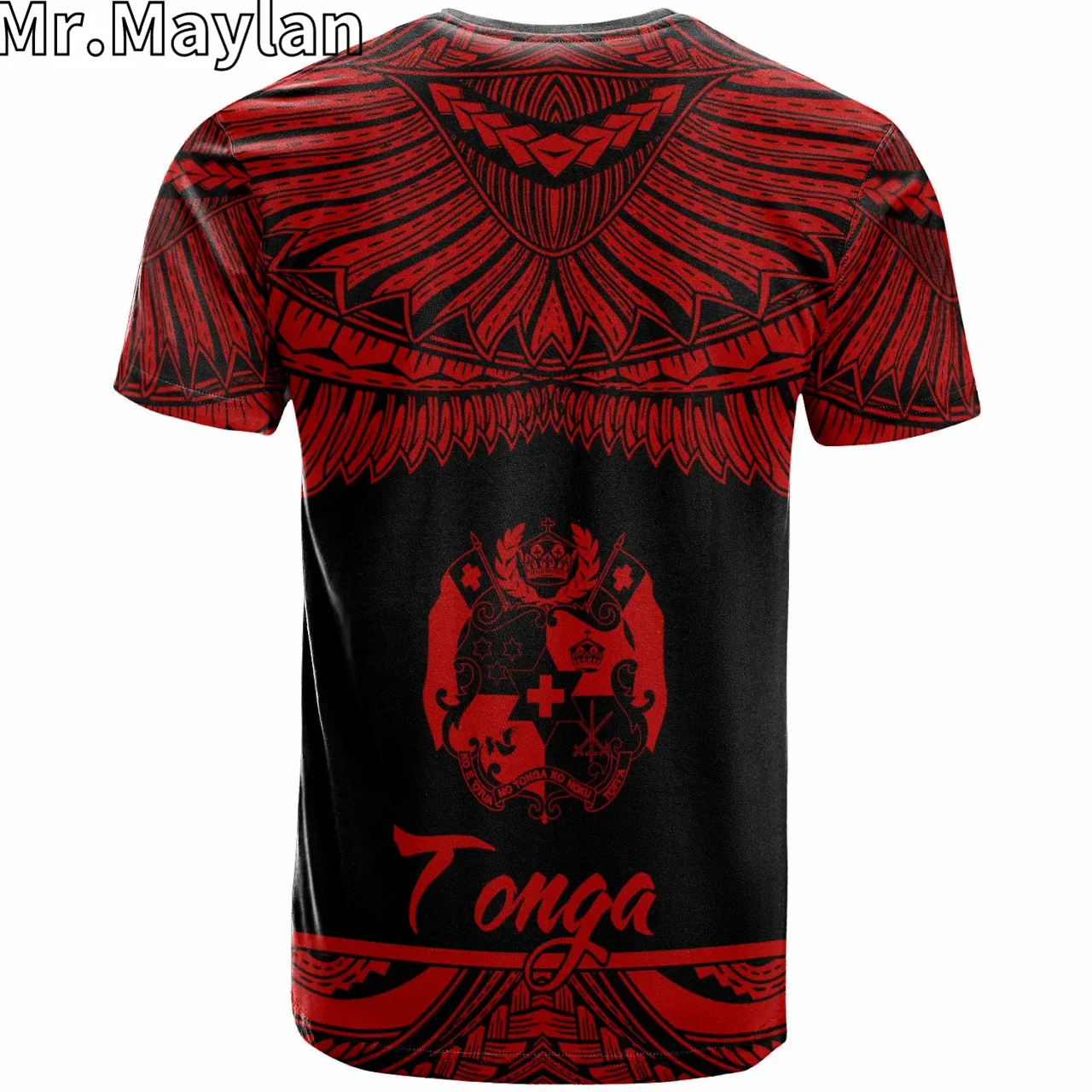 Custom 3D Printed Tonga Polynesian T Shirt Tongan Pride Red Version Tribal Tattoo T Shirts Men Women Streetwear Unisex Tee Tops