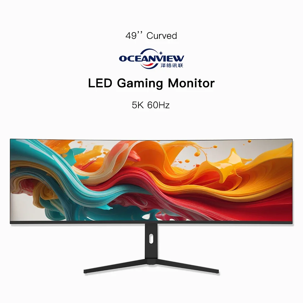 OEM led high-end custom 49 inch curved fish screen computer  UHD 5K 144Hz can be used for gaming and office