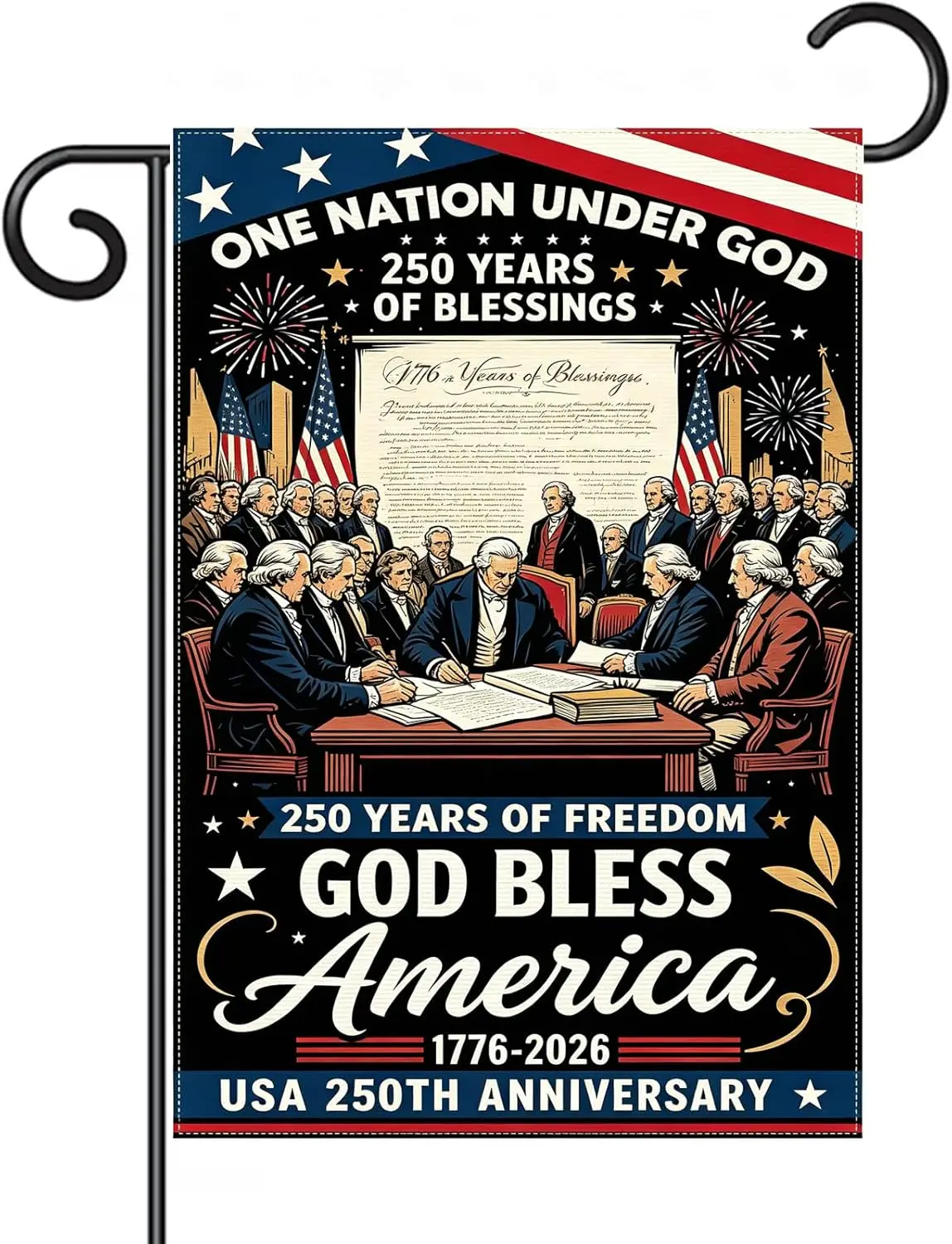 250 Anniversary Garden Flag 250 Years of Freedom American Patriotic Flags For Outside 4th of July Double-Sided Waterproof Fl PPZ