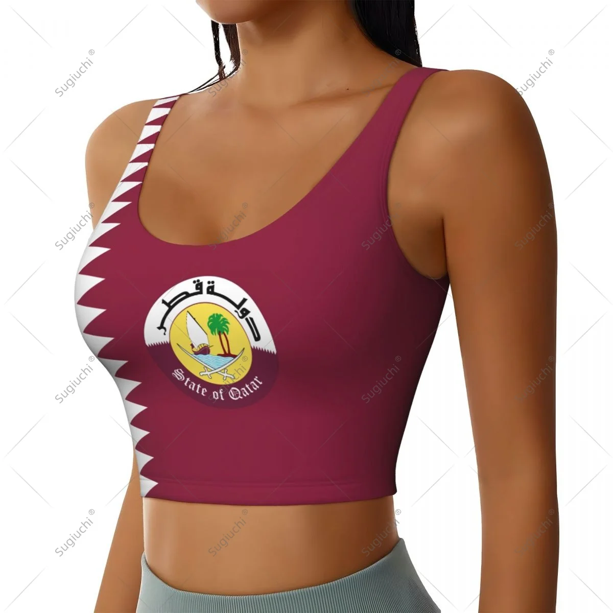 Qatar Flag Women Girl Activities Sports Vest for Female Yoga Vest Workout Vest Lightweight Trendy