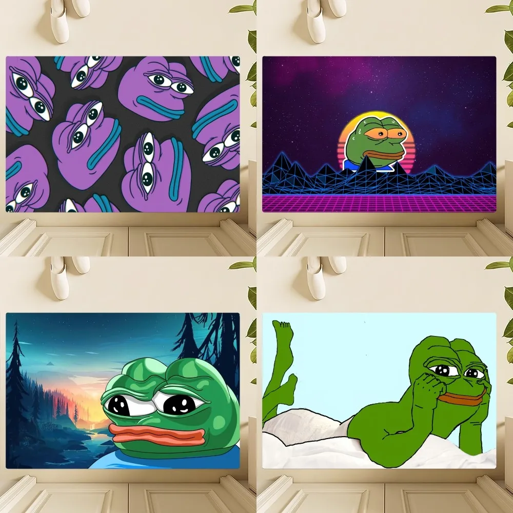 Cartoon P-Pepe The Frog Funny Floor Mat Bedroom Kitchen Door Bath House Super Absorbent Foot Non-slip