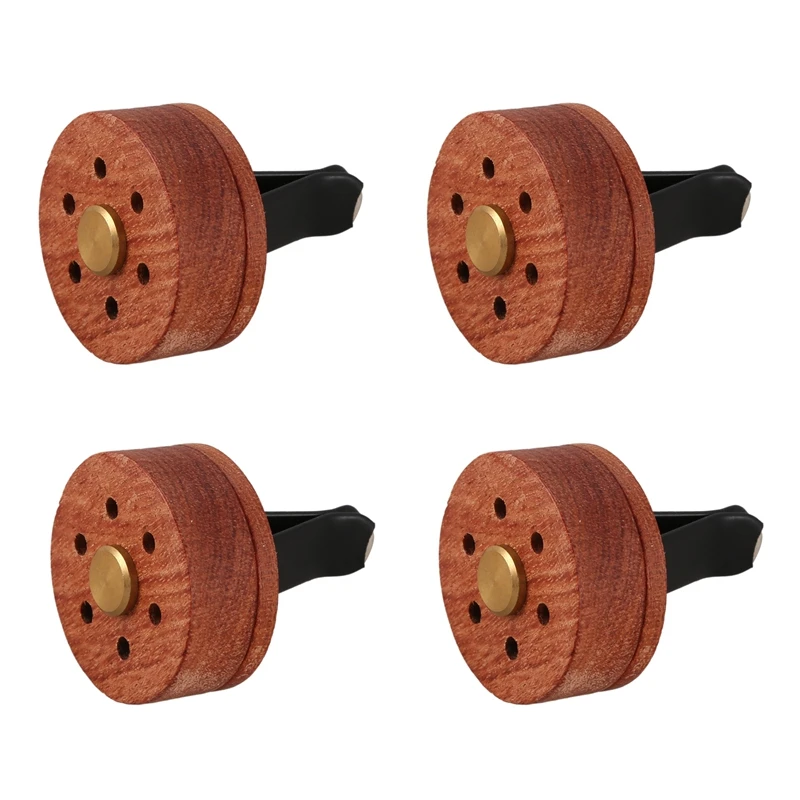 4X Essential Oil Diffuser For Car With Vent Clip, Wooden Stainless Steel Lava Stone Aromatherapy Diffuser Locket