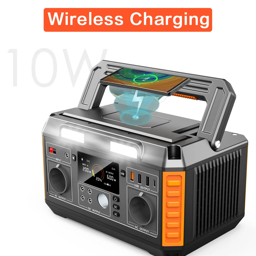 IHOPLIX-600W Gerador Portátil, 520Wh, 140400mAh, Power Station, Fonte de Alimentação de Emergência, Onda Senoidal Pura com Inversor DC / AC