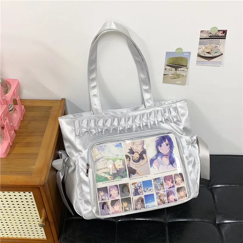 

New Ins Candy Color Transparent Shoulder Bag Cute Lightweight Ita Bag for Girls Comfortable and Versatile Texture Handle Bags