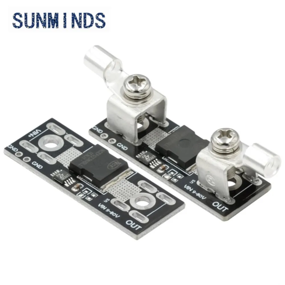 9-80V 50A High Current Ideal Diode Module Solar Anti-reverse Charging Anti-Reverse Current Protection with Binding Post