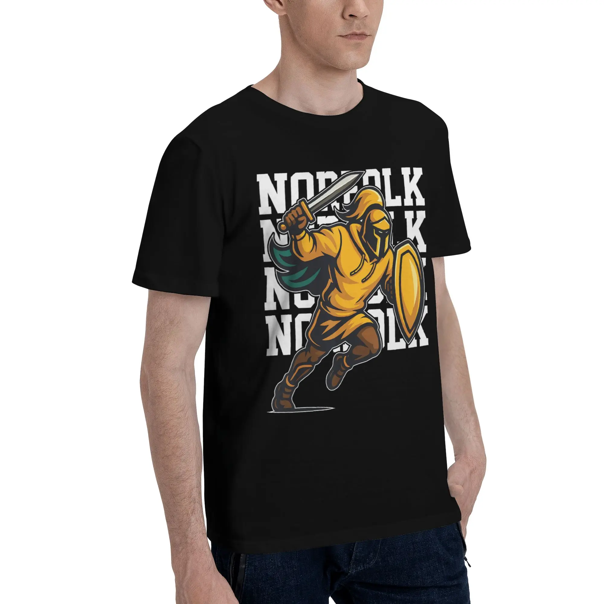 Men Women Graphic Printing N.or.Folk NS U State University Apparel Study Era   Tee T Shirt Pure Cotton  T-shirts Clothing