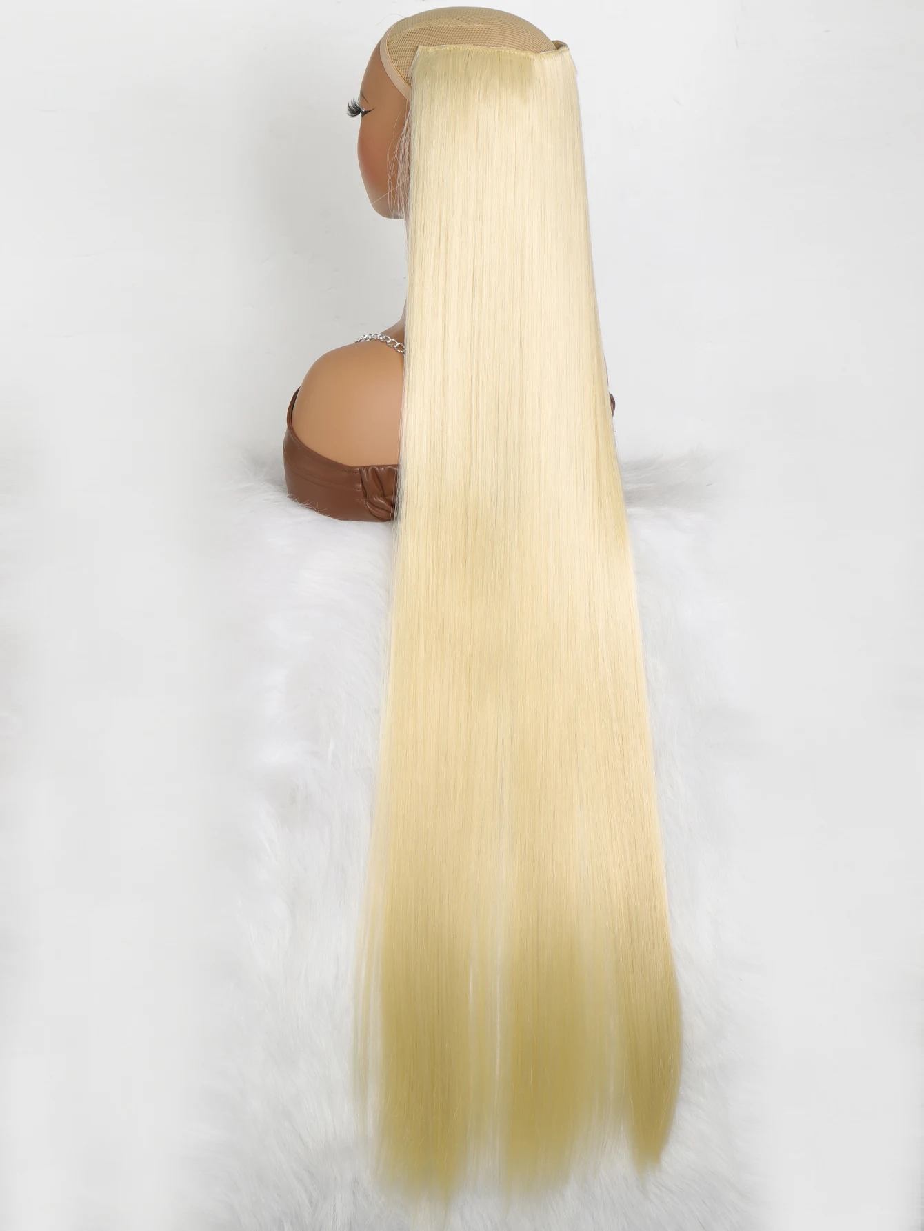 Synthetische 5 Clip In Hair Extensions Lang Recht Kapsel Haarstuk Zwart Bruin Blond 80Cm Natuurlijk Nep Haar Voor Vrouwen