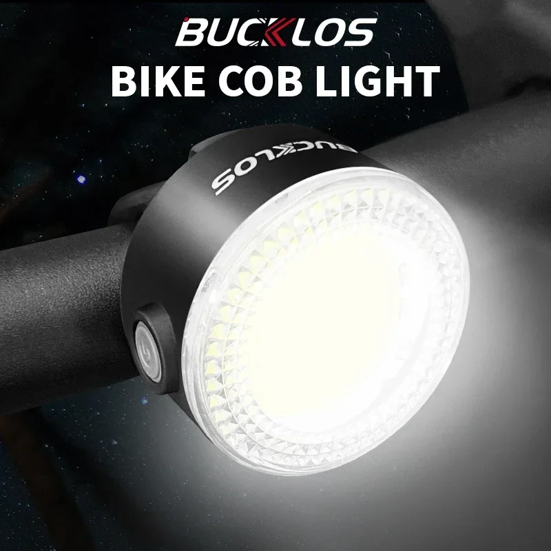 BUCKLOS Bike Taillights Headlight COB Bicycle Safety Warning Light MTB LED Front Rear Lantern USB Rechargeable Cycling Lamp Set