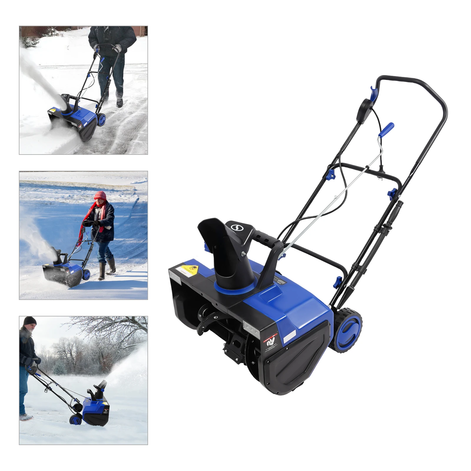 2400W/1800W Elektrische Schneefräse - 56 cm Reinigungsbreite mit Verstellbarem Auswurf und Doppelten LED-Leuchten
