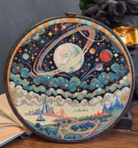 

Набор для вышивки крестом Наборы для вышивания крестом, Наборы для вышивания, Иглы для вышивания, Комплектный набор, -Круглый пейзаж-Звездное небо 37-37