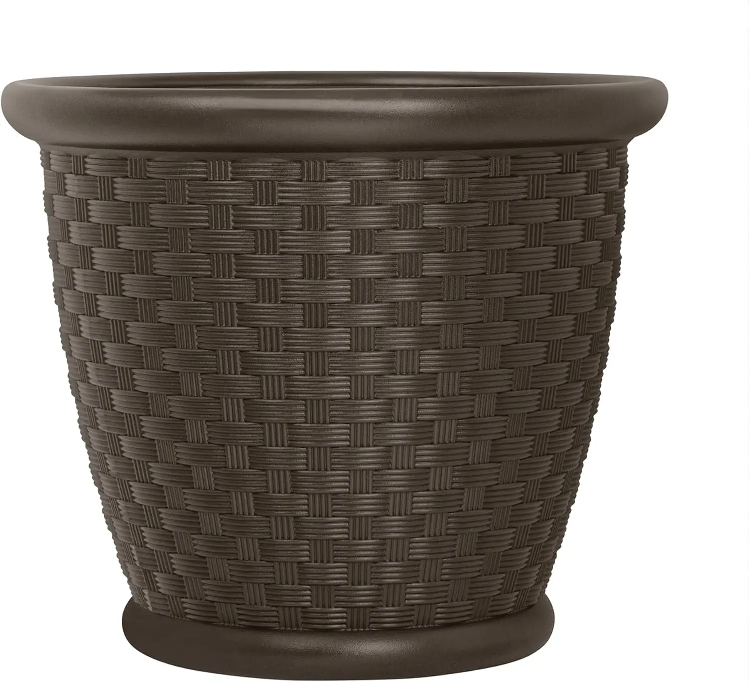 

22 Inch Wicker Flower Planter for Indoor & Outdoor Use, Dark Brown
