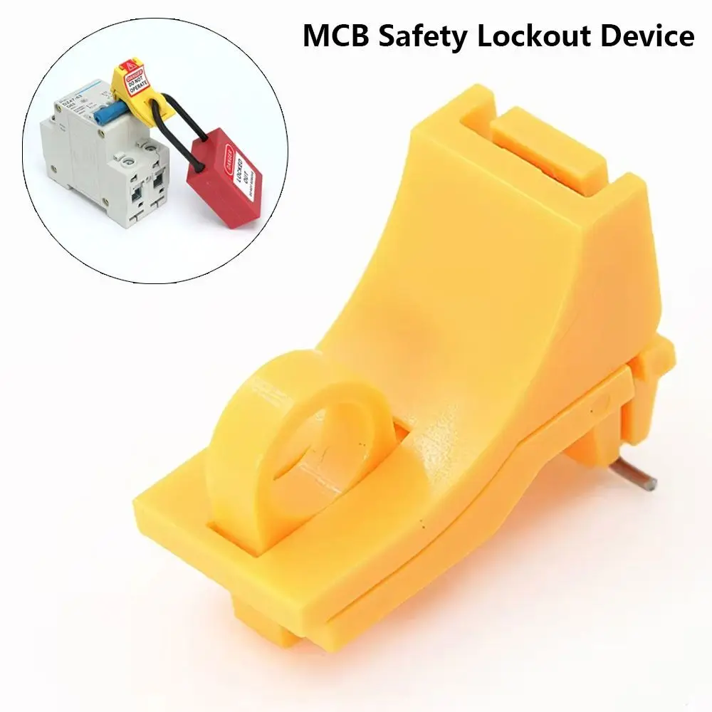1Pcs Nylon Circuit Breaker Lockout Device Outward Pin Yellow Miniature Circuit Breaker Safety Lockout Compact Mechanical Design