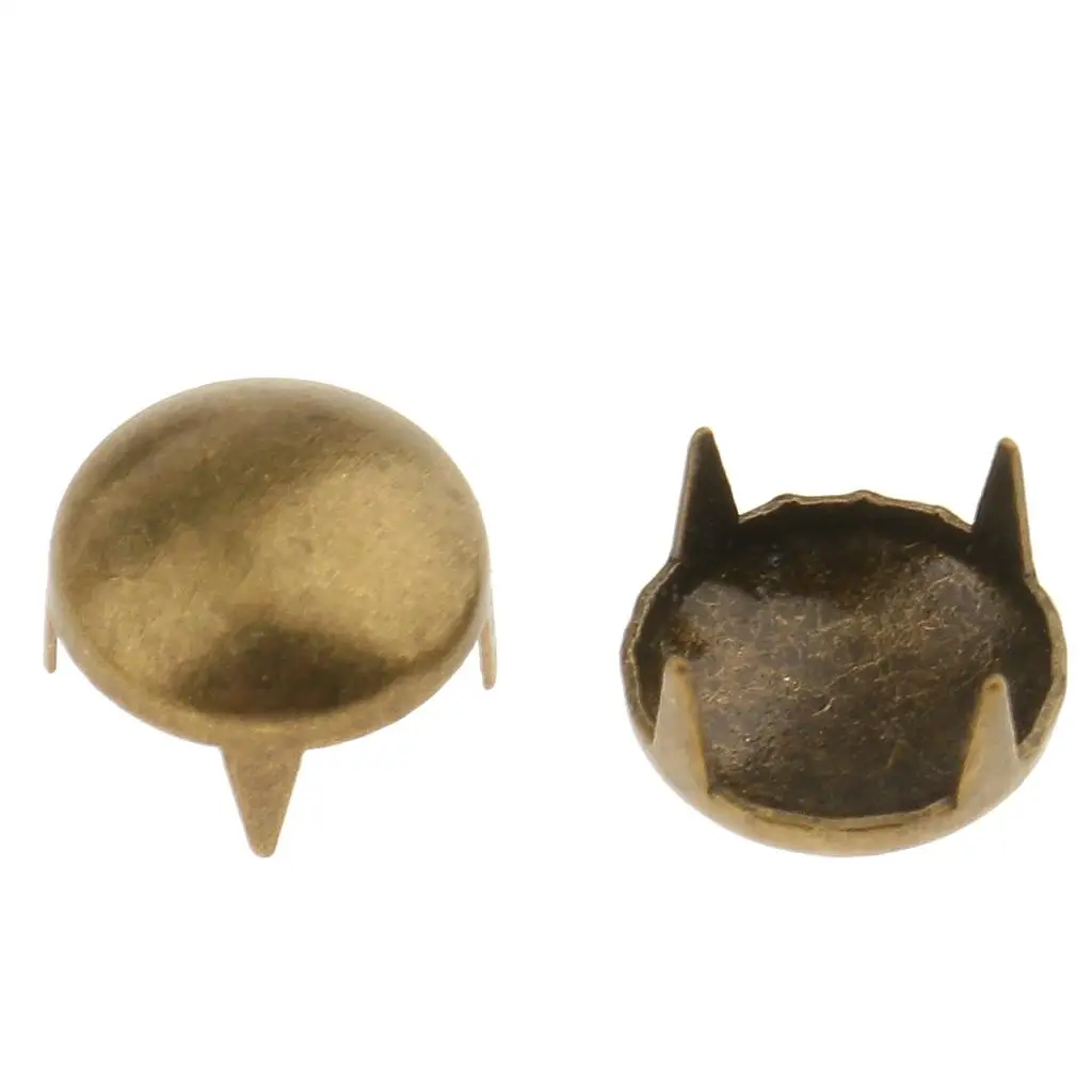 Cobre Cone Redondo Rivet Spike Studs, DIY Hat Bag e Jeans Decor, 8mm, 100Pcs