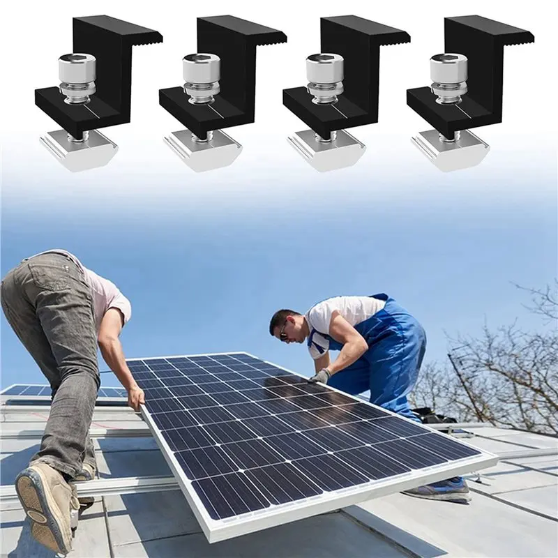 VELIF-24 Pack Solar Module Holder End Clamp, End Clamp For Mounting Solar Panel, Side Clamp For PV Solar Module Fixings 30Mm