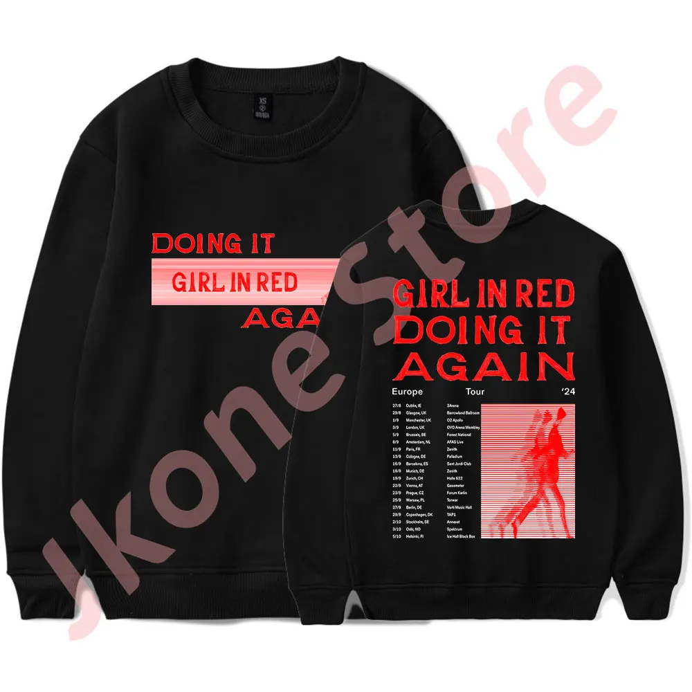 

Girl in Red Doing It Again Tour Merch толстовки с круглым вырезом для косплея унисекс модная повседневная уличная одежда футболки с длинными рукавами