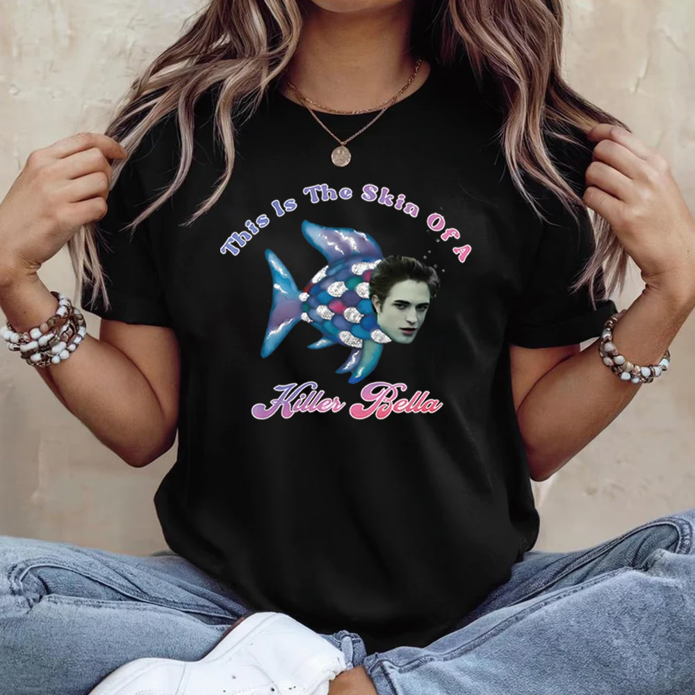 This Is The Skin of A Killer Bella T-shirt Funny Vampire Fish Tshirt Retro Movie Inspired Graphic Shirt Unisex Long Sleeve Tops