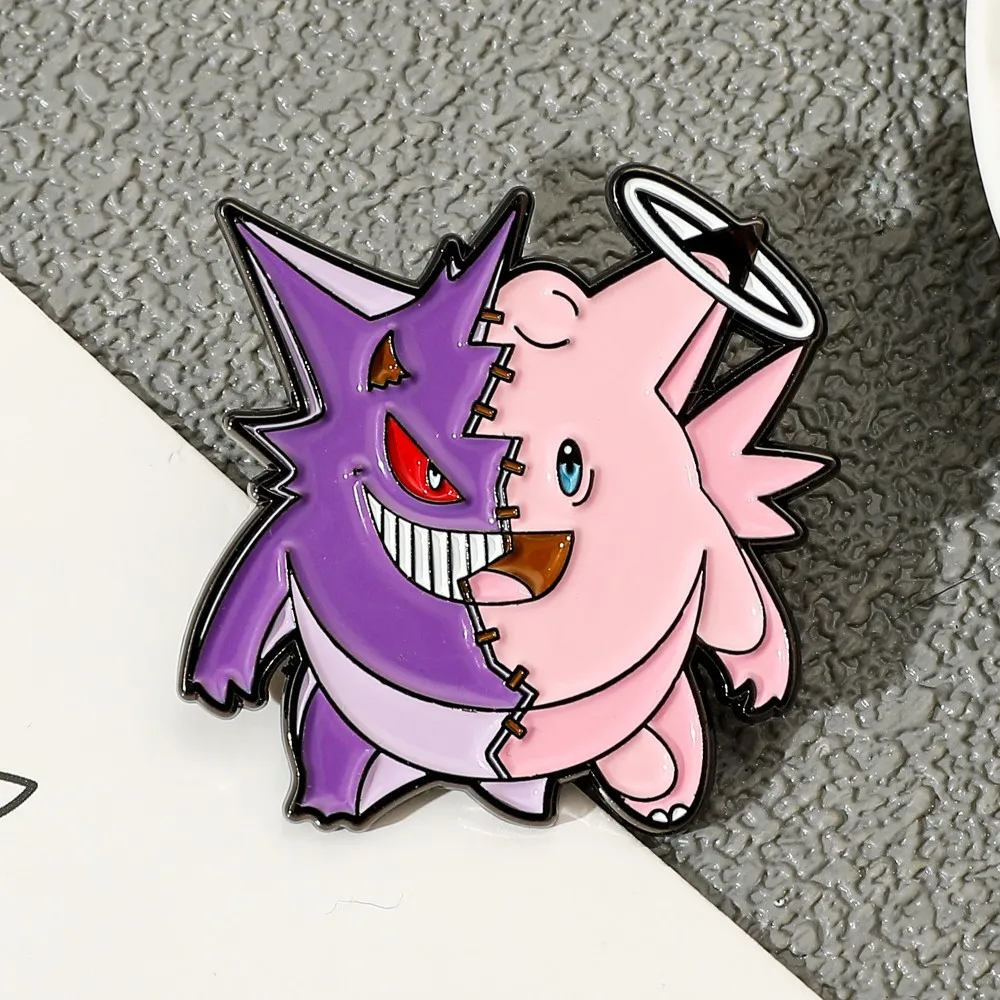 Creative Splice Cartoon Alloy Enamel Pin Punk Cute Figure Brooch Fashion Bag Clothes Decor Badge Collectible Jewelry Gift