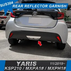 Car Rear Reflector Garnish Trim for TOYOTA YARIS KSP210 MXPA1 MXPH1 2019 Chrome Stainless Steel Exterior Car Styling Accessories