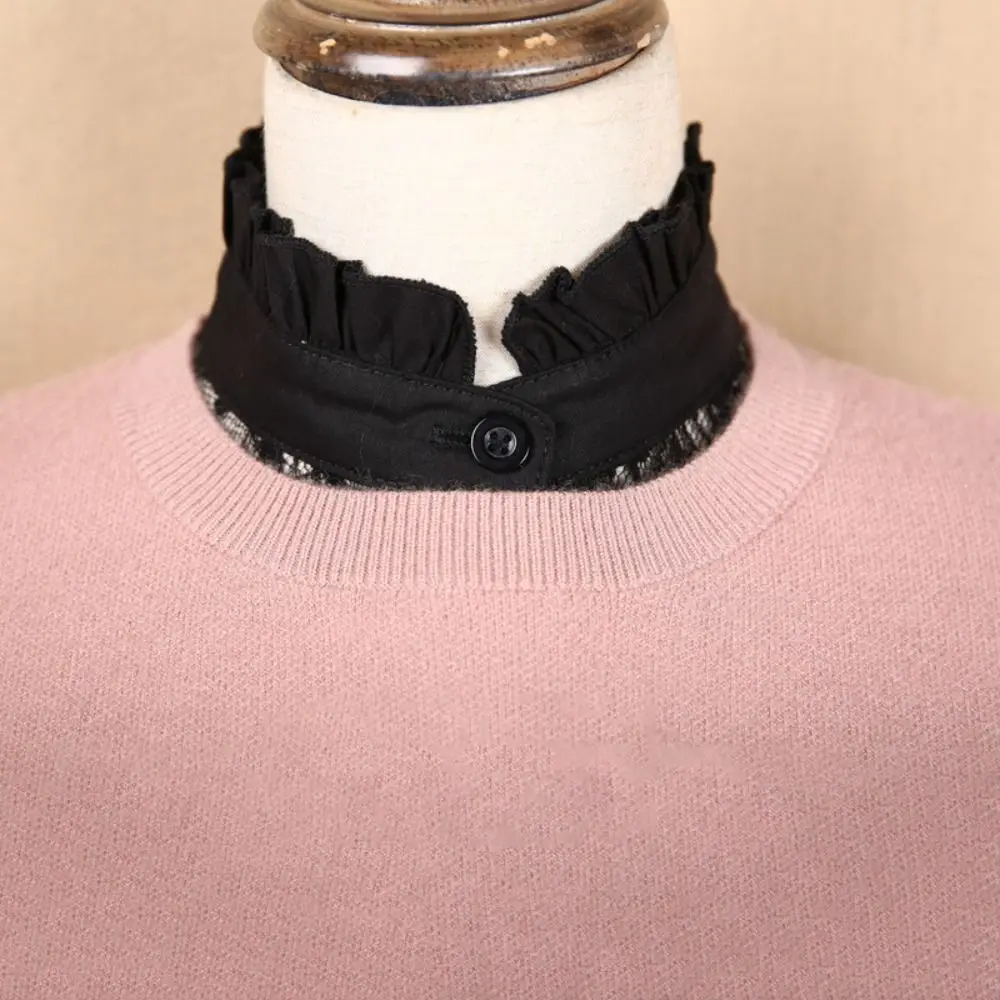 

New Fashion Lace Fake Collar Detachable White Black Neckline False Collar Women Girls