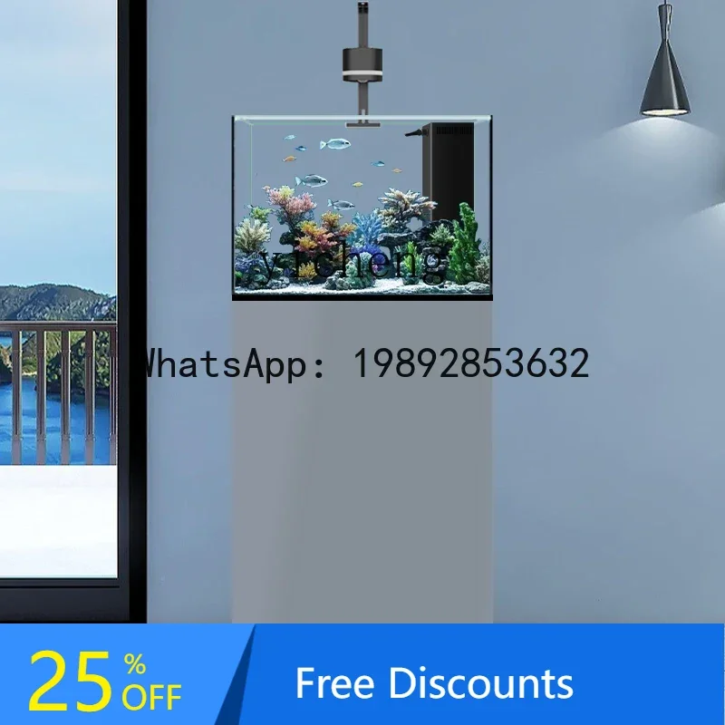 fish tank  living room 60 square stream fish tank ultra-white glass Lanshou goldfish aquarium