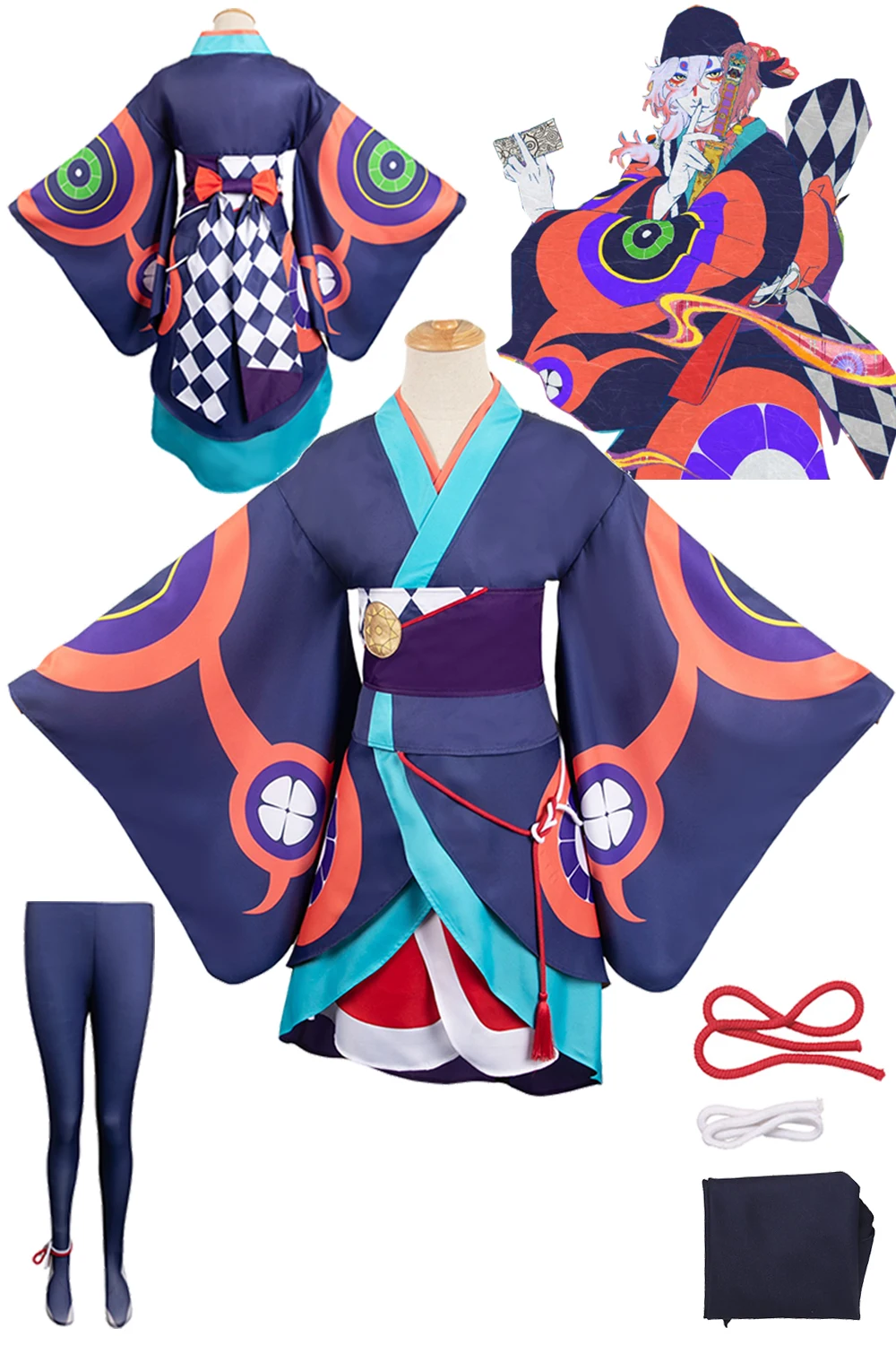 

Kusuriuri Kimono Cosplay Costume Anime Mononokes Men Disguise Socking Scarf Waist Band Set Male Roleplay Outfits Halloween Suit