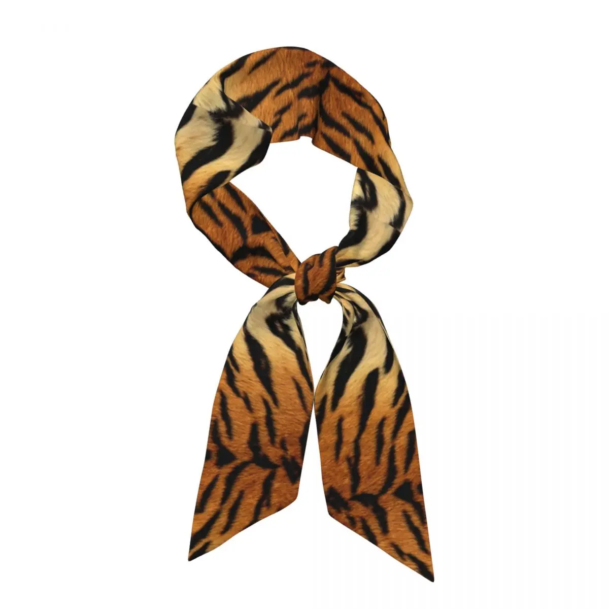 Tiger Fur Sketch Color Picture  Women Long Narrow Scarf Soft Skinny Scarf Multi-use Neck Head Wrap for Office Daily Party