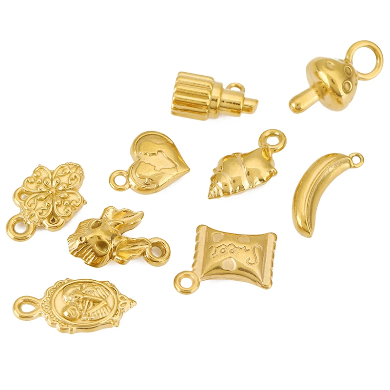 3pcs Lipstick Rabbit Conch Lovers Charms Pendants