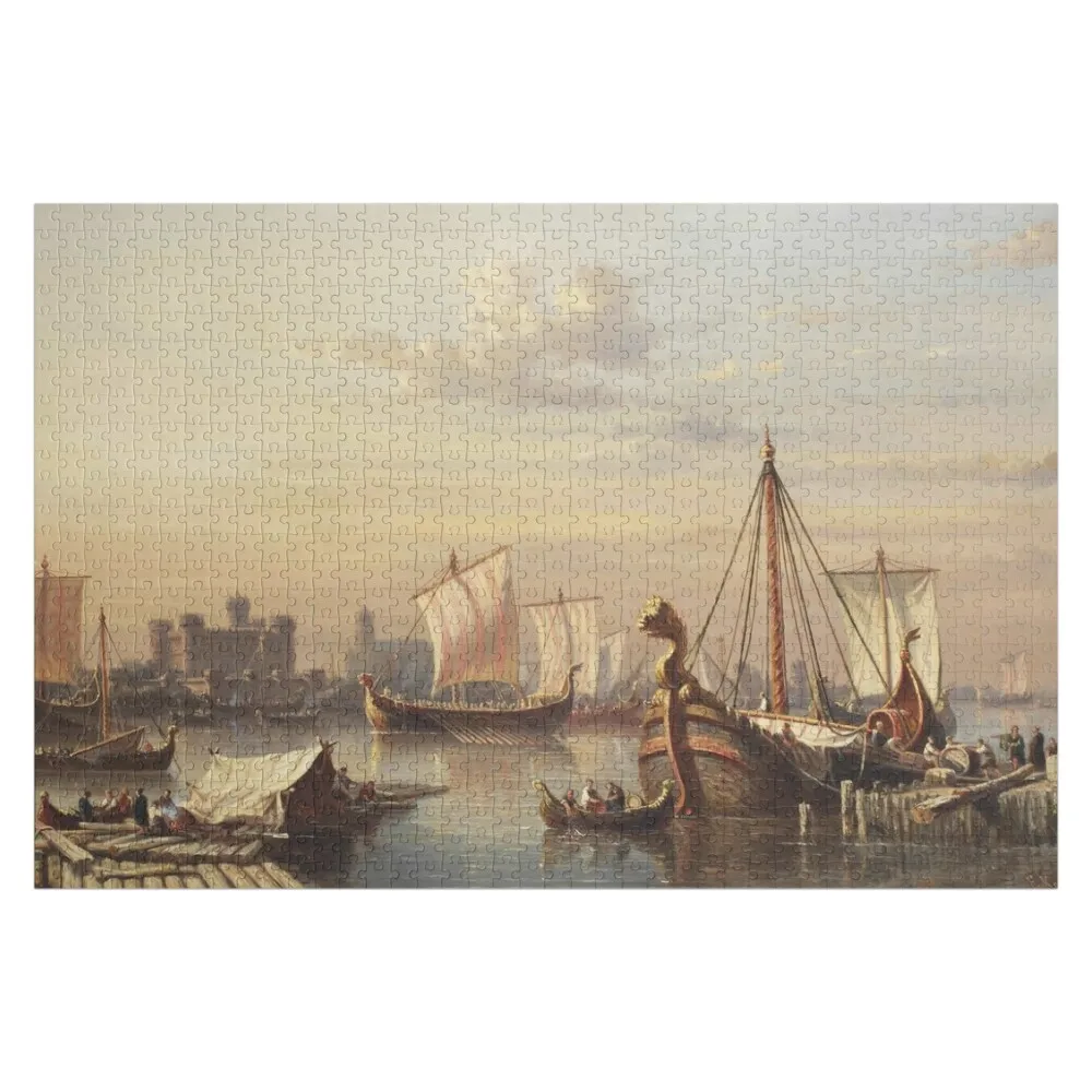 Viking Ships Jigsaw Puzzle Personalized Photo Gift Custom Kids Toy Iq Custom Name Wood Puzzle